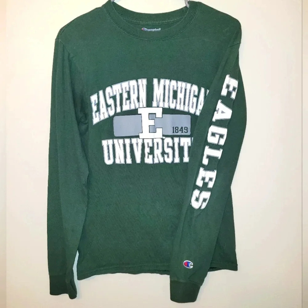 Eastern Michigan University Eagles Champion Long Sleeve Men's Small Tee LOT-N